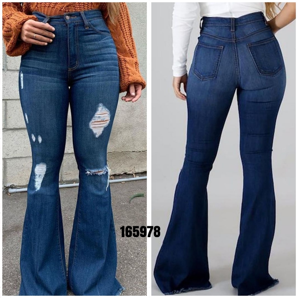New Flamingo 90s Vintage Ripped Flare Jeans